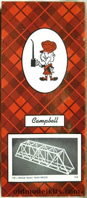Campbell 1/87 Single Track Truss Bridge - HO Scale Craftsman Kit, 763 plastic model kit